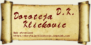Doroteja Kličković vizit kartica